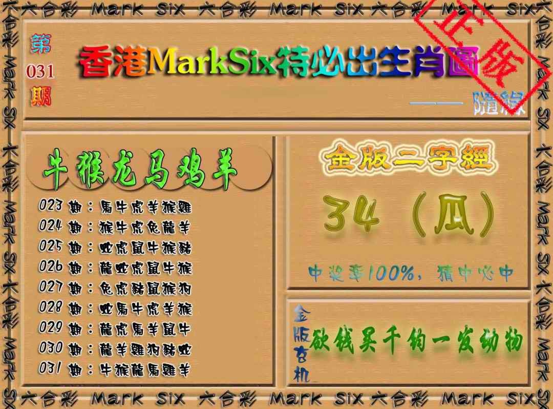 031期特必出生肖图[图]